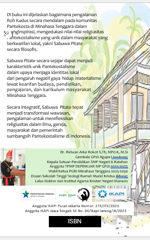 SABUA PITATE DAN PANTEKOSTALISME MINAHASA TENGGARA: Praksis Religiusitas, Kearifan Budaya, Pendidikan, Pengajaran, dan Kurikulum di Masyarakat - Image 3